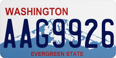 WA license plate AAG9926