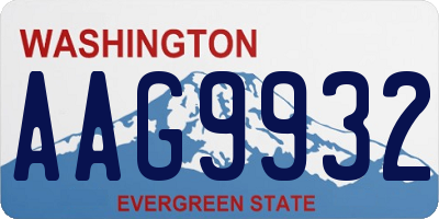 WA license plate AAG9932