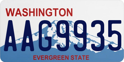 WA license plate AAG9935