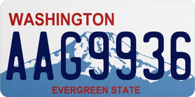 WA license plate AAG9936