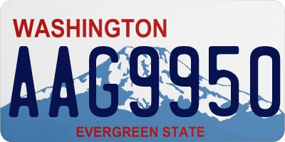 WA license plate AAG9950