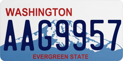 WA license plate AAG9957