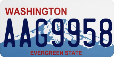 WA license plate AAG9958