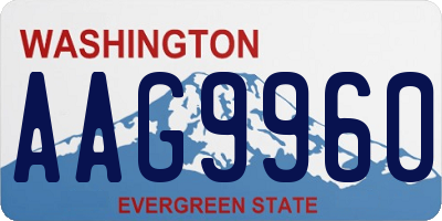 WA license plate AAG9960