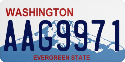 WA license plate AAG9971