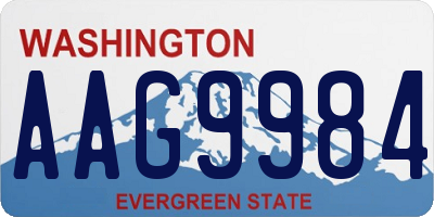 WA license plate AAG9984