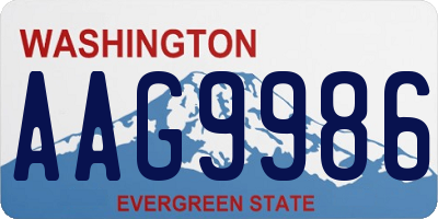 WA license plate AAG9986