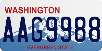 WA license plate AAG9988