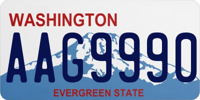 WA license plate AAG9990