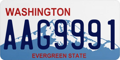WA license plate AAG9991