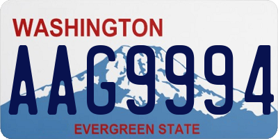 WA license plate AAG9994