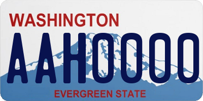 WA license plate AAH0000