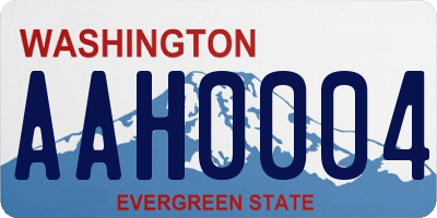 WA license plate AAH0004