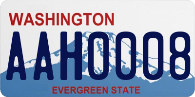 WA license plate AAH0008