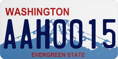 WA license plate AAH0015