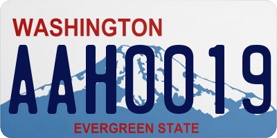 WA license plate AAH0019