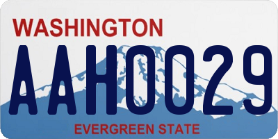 WA license plate AAH0029