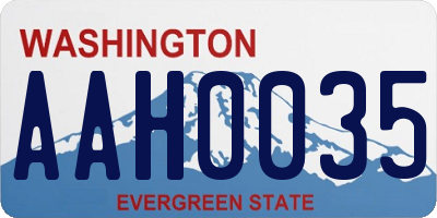 WA license plate AAH0035