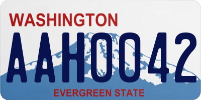 WA license plate AAH0042