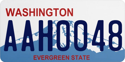 WA license plate AAH0048