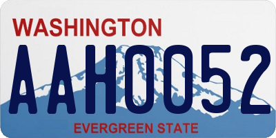 WA license plate AAH0052