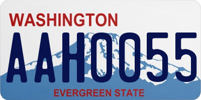 WA license plate AAH0055