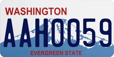 WA license plate AAH0059