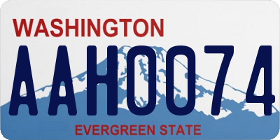 WA license plate AAH0074