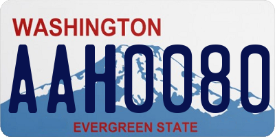 WA license plate AAH0080