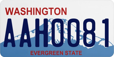 WA license plate AAH0081