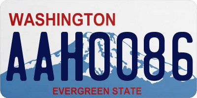 WA license plate AAH0086
