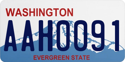 WA license plate AAH0091