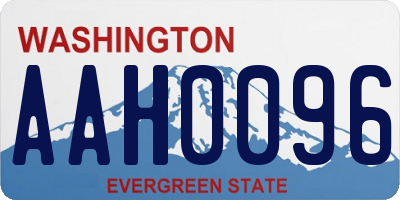 WA license plate AAH0096