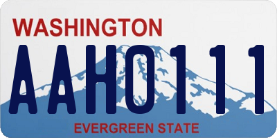WA license plate AAH0111