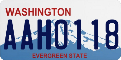 WA license plate AAH0118