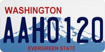 WA license plate AAH0120