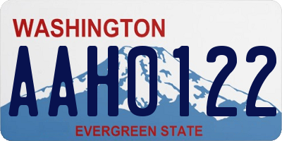 WA license plate AAH0122