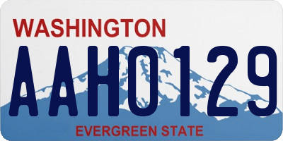 WA license plate AAH0129