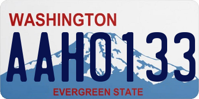 WA license plate AAH0133