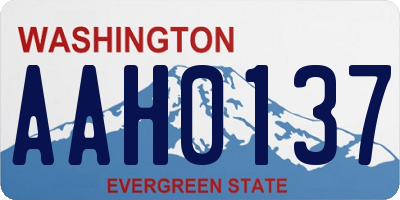 WA license plate AAH0137