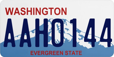WA license plate AAH0144
