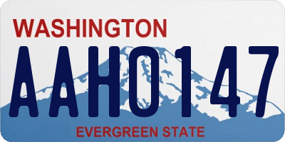 WA license plate AAH0147