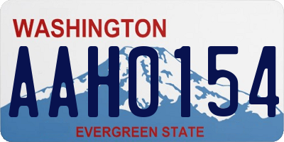 WA license plate AAH0154