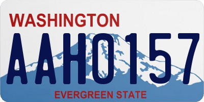 WA license plate AAH0157