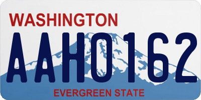 WA license plate AAH0162