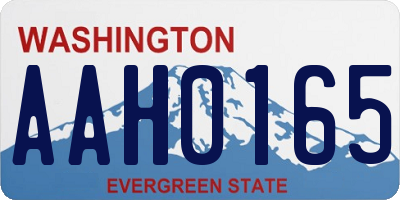 WA license plate AAH0165