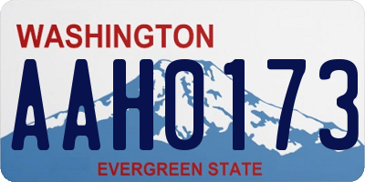 WA license plate AAH0173