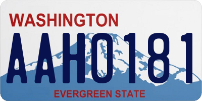 WA license plate AAH0181