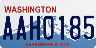 WA license plate AAH0185