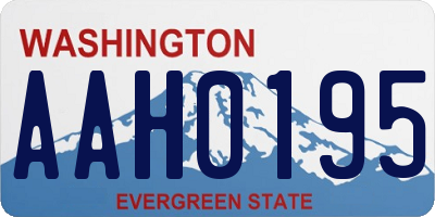 WA license plate AAH0195